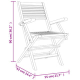 Klappstoler 6 stk 55x62x90 cm heltre teak