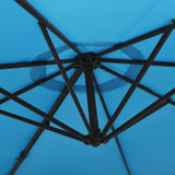 Veggmontert parasoll med LED havblå 290 cm