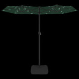 Parasoll dobbelt hode med LED grønn 316x240 cm