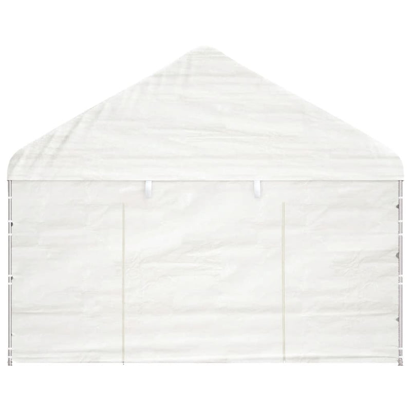 Paviljong med tak hvit 6,69x4,08x3,22 m polyetylen