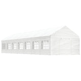 Paviljong med tak hvit 15,61x4,08x3,22 m polyetylen