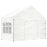 Paviljong med tak hvit 15,61x4,08x3,22 m polyetylen