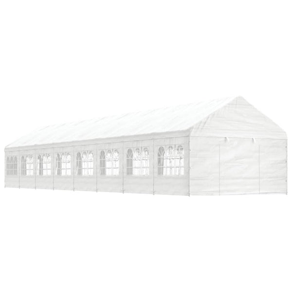 Paviljong med tak hvit 17,84x4,08x3,22 m polyetylen