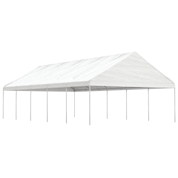 Paviljong med tak hvit 11,15x5,88x3,75 m polyetylen