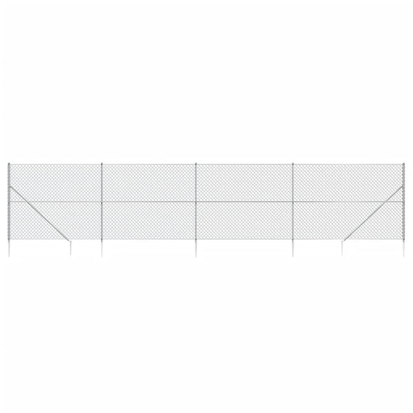 Nettinggjerde med stolpespyd 2,2x10 m sølv