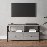 TV-benk grå sonoma 90x33x45 cm konstruert tre og jern