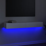 TV-benk med LED-lys hvit 120x35x15,5 cm