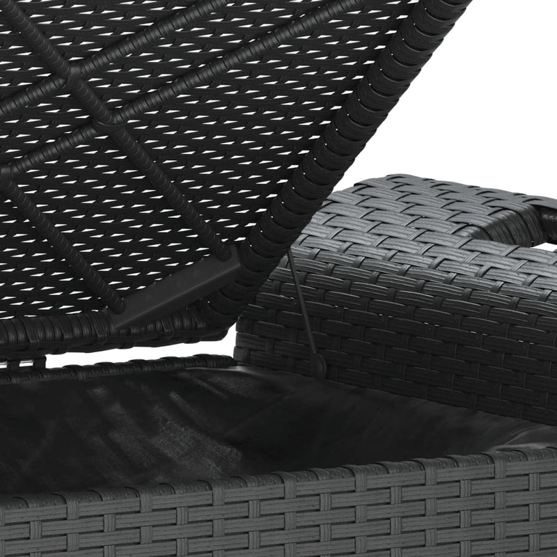 Hagebenk med pute svart 116x46x57 cm polyrotting