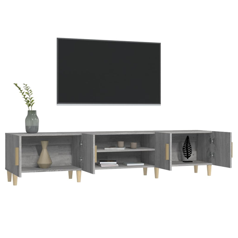 TV-benk grå sonoma 180x31,5x40 cm konstruert tre
