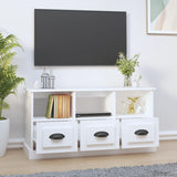 TV-benk hvit 100x35x50 cm konstruert tre