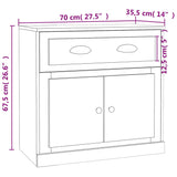 Skjenk grå sonoma 70x35,5x67,5 cm konstruert tre