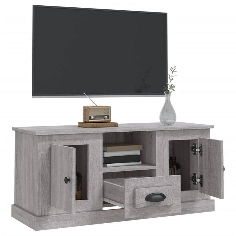 TV-benk grå sonoma 100x35,5x45 cm konstruert tre