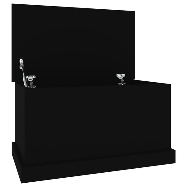 Oppbevaringsboks svart 70x40x38 cm konstruert tre