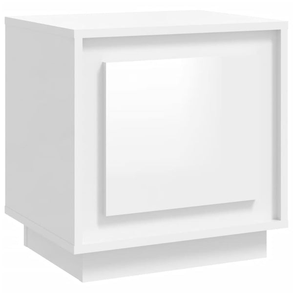 Nattbord høyglans hvit 44x35x45 cm konstruert tre