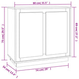 Skjenk sonoma eik 80x34x75 cm konstruert tre