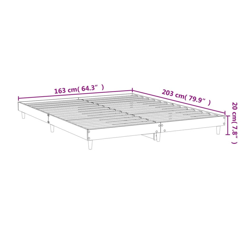 Sengeramme hvit 160x200 cm konstruert tre