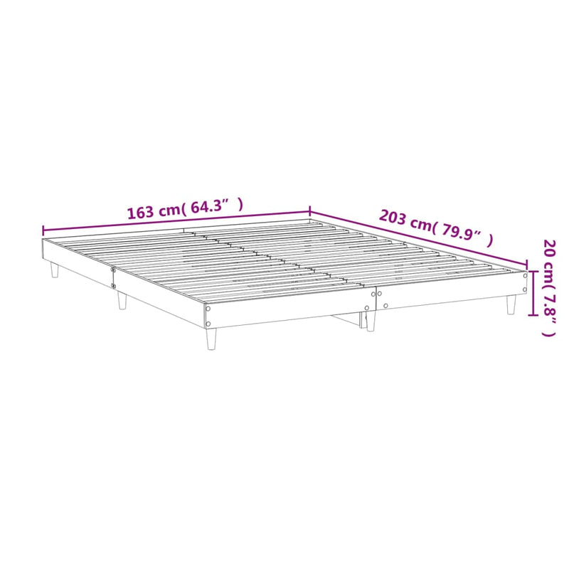 Sengeramme svart 160x200 cm konstruert tre