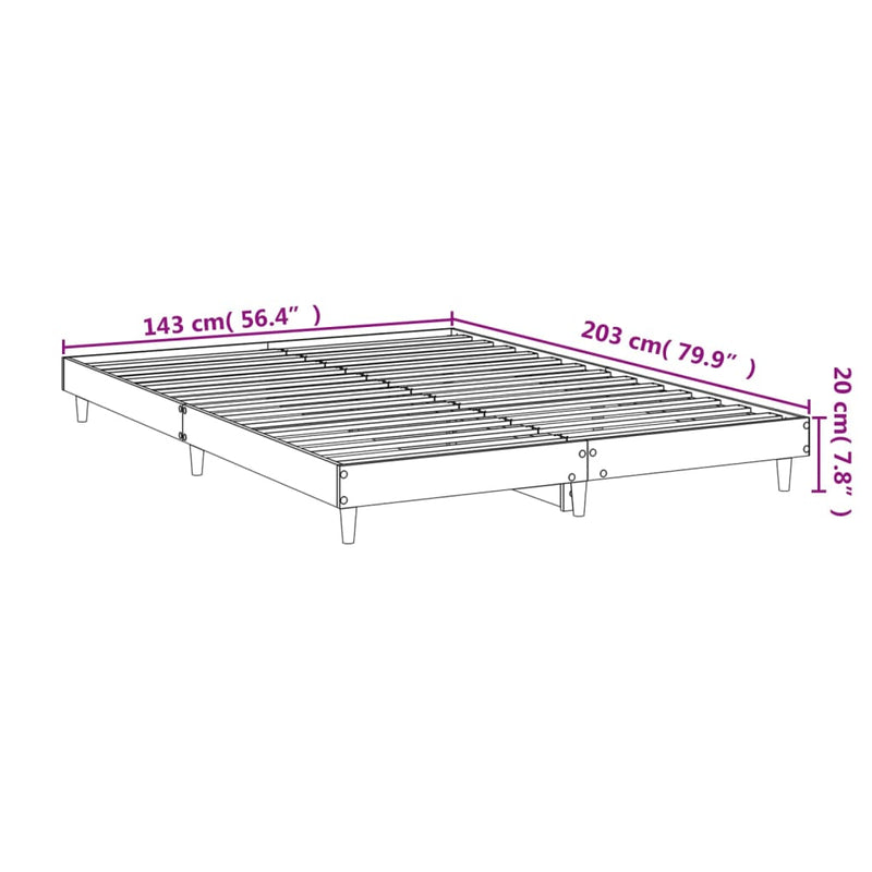 Sengeramme hvit 140x200 cm konstruert tre