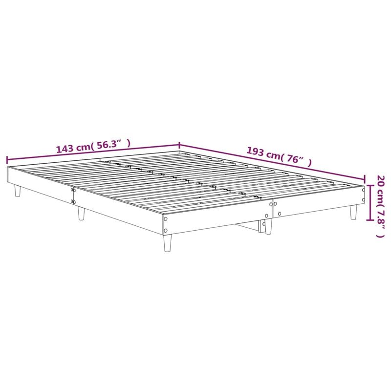 Sengeramme røkt eik 140x190 cm konstruert tre