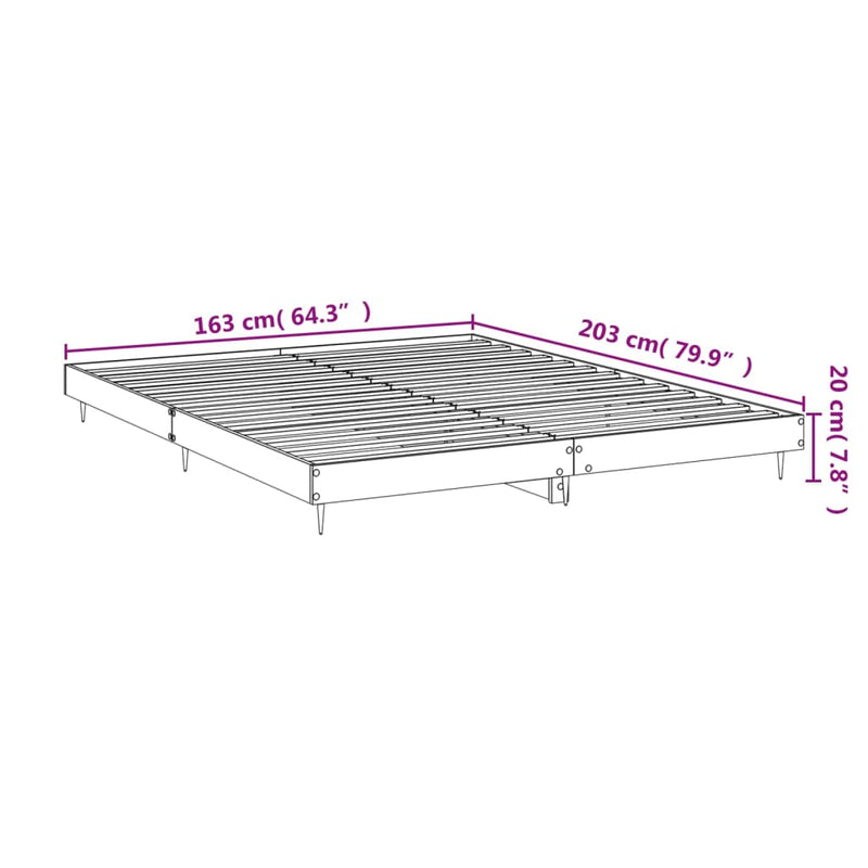 Sengeramme brun eik 160x200 cm konstruert tre