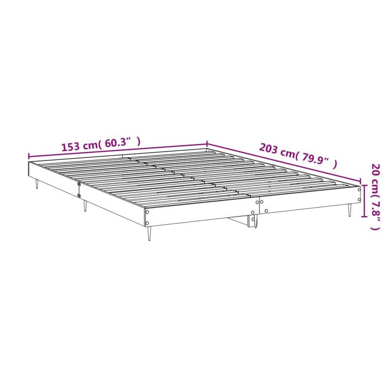 Sengeramme sonoma eik 150x200 cm konstruert tre