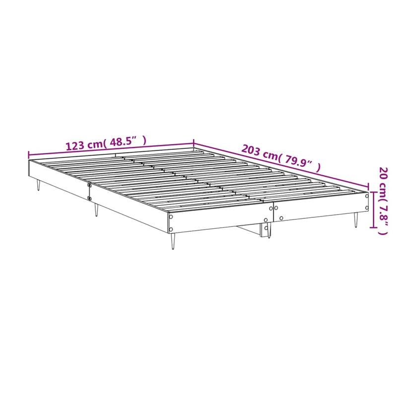 Sengeramme brun eik 120x200 cm konstruert tre