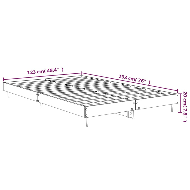 Sengeramme røkt eik 120x190 cm konstruert tre