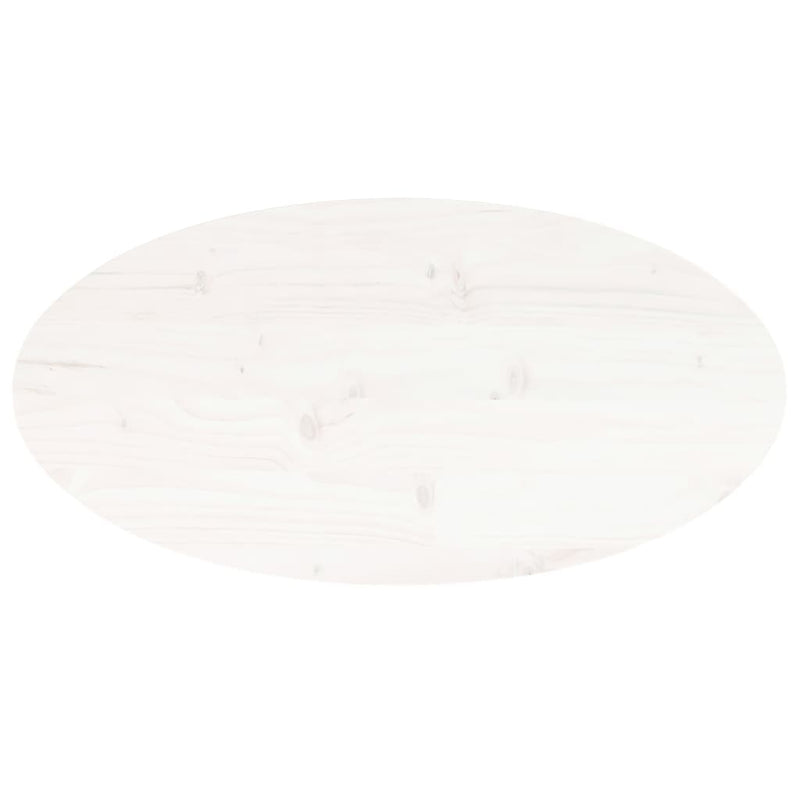 Bordplate hvit 60x30x2,5 cm heltre furu oval
