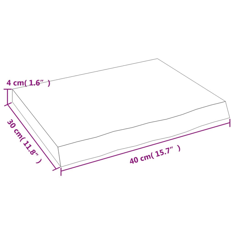 Vegghylle mørkegrå 40x30x4 cm behandlet heltre eik