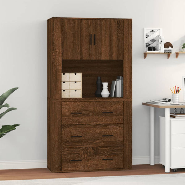 Highboard brun eik konstruert tre