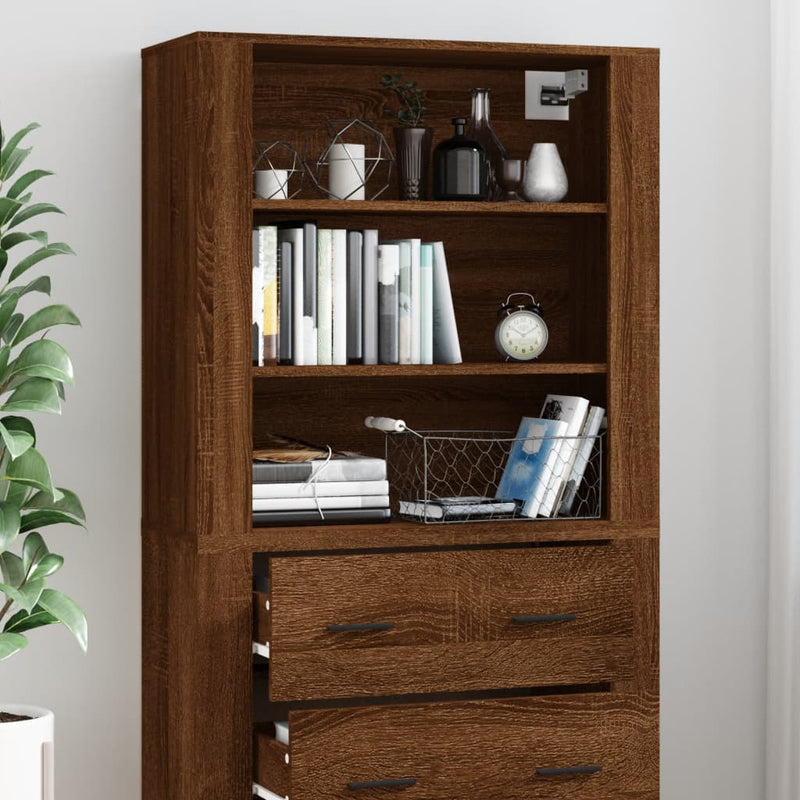 Highboard brun eik konstruert tre