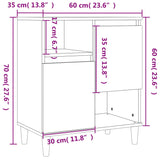 Skjenker 3 stk hvit 60x35x70 cm konstruert tre