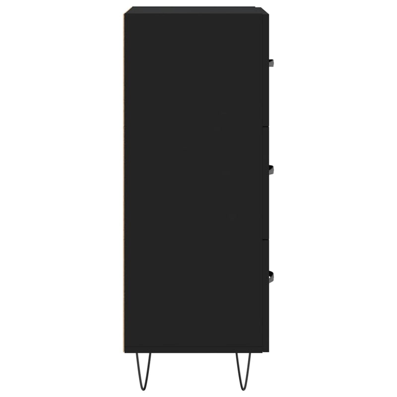 Skjenk svart 34,5x34x90 cm konstruert tre