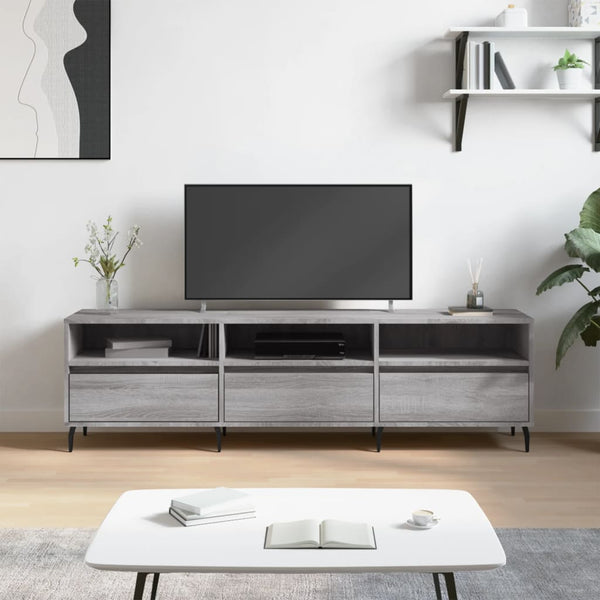 TV-benk grå sonoma 150x30x44,5 cm konstruert tre