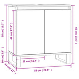 Baderomsskap røkt eik 58x33x60 cm konstruert tre