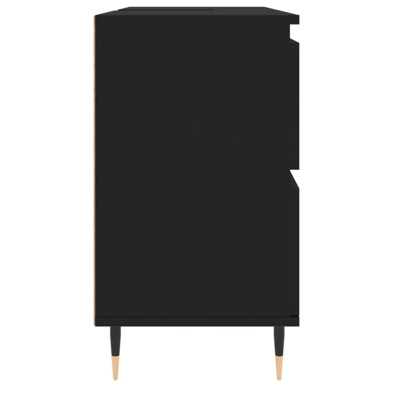 Baderomsskap svart 80x33x60 cm konstruert tre