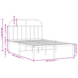 Sengeramme i metall med sengegavl svart 120x200 cm