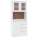 Highboard ALTA hvit 77x35x165 cm heltre furu