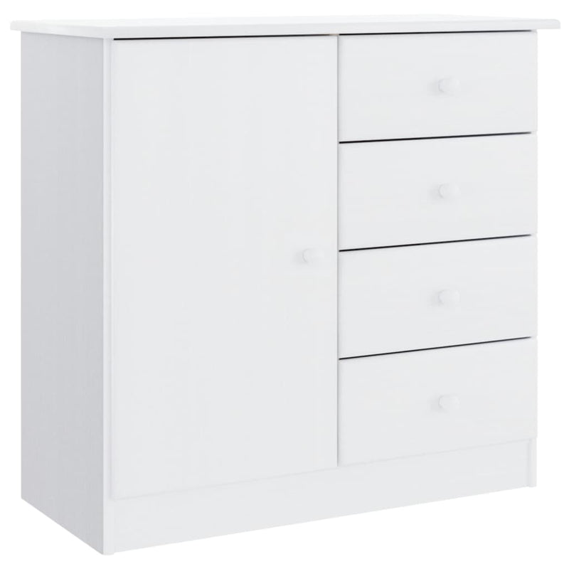 Highboard ALTA hvit 77x35x165 cm heltre furu