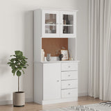 Highboard ALTA hvit 77x35x165 cm heltre furu