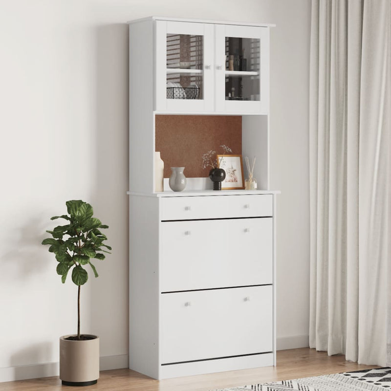 Highboard ALTA hvit 77x35x188 cm heltre furu