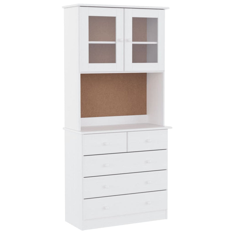 Highboard ALTA hvit 77x35x165 cm heltre furu