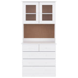 Highboard ALTA hvit 77x35x165 cm heltre furu