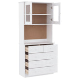 Highboard ALTA hvit 77x35x165 cm heltre furu