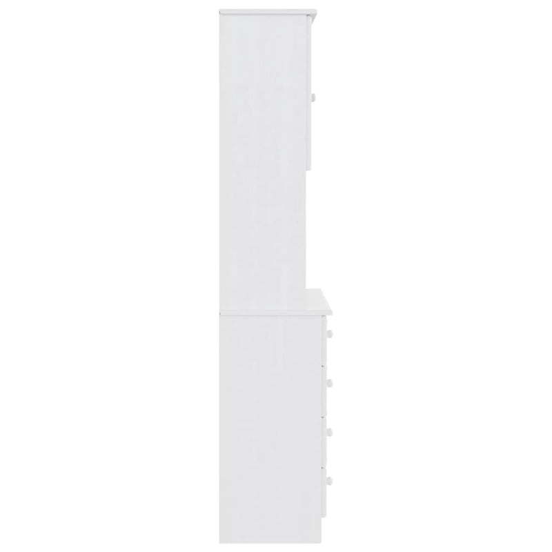 Highboard ALTA hvit 77x35x165 cm heltre furu