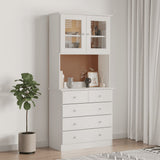 Highboard ALTA hvit 77x35x165 cm heltre furu