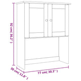 Topp til kommode ALTA hvit 77x30x92 cm heltre furu