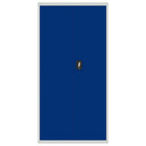 Arkivskap lysegrå og blå 90x40x180 cm stål