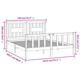 Sengeramme med hodegavl svart heltre furu 150x200 cm 5FT King