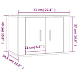 Vegghengte TV-benker 2 stk betonggrå 57x34,5x40 cm